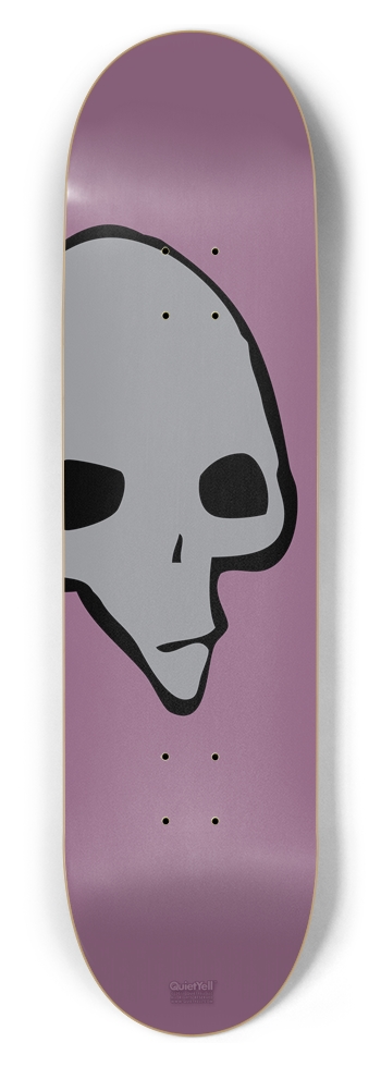 Punk Skull 04, Gray on Purple 8-1/2 Skateboard Deck