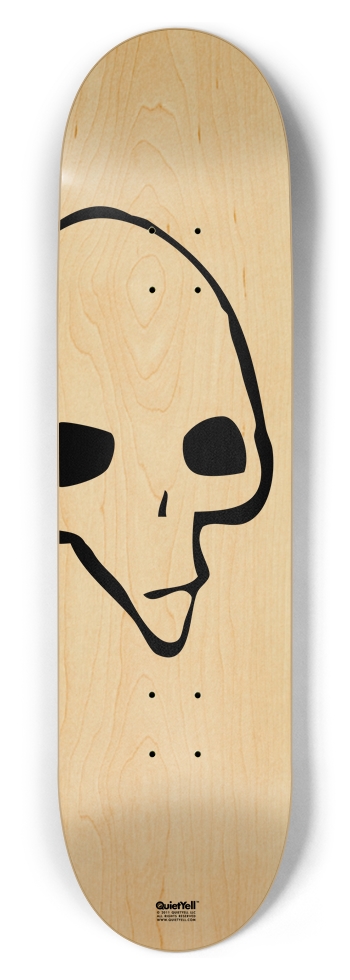 Punk Skull 09, Black on Natural 8-1/2 Skateboard Deck