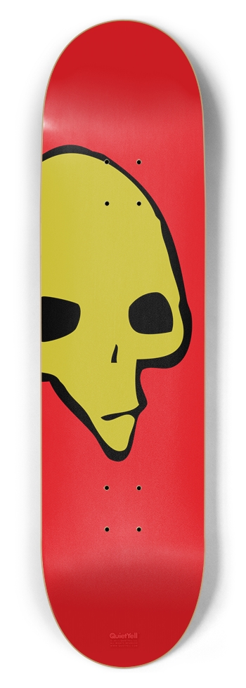 Punk Skull 01, Green on Red 8-1/2 Skateboard Deck