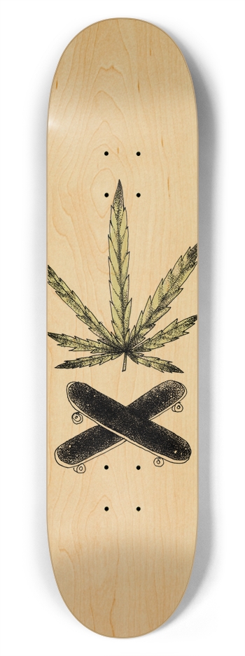 Skate And Weed 7-3/4 Skateboard Deck