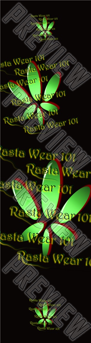 Rasta Wear 101 Sacred Leaf Pintail Longboard Pintail Longboard