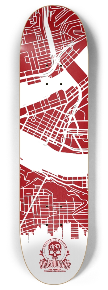 Pittsburgh Map 8 Inch Skateboard Deck