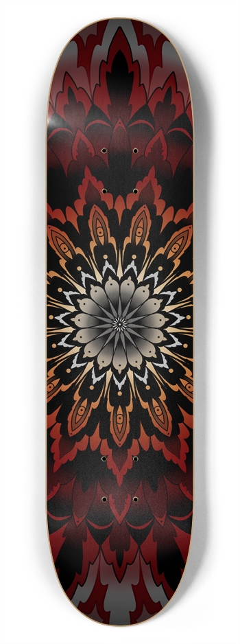 Red Mandala Skateboard 7-3/4 Skateboard Deck