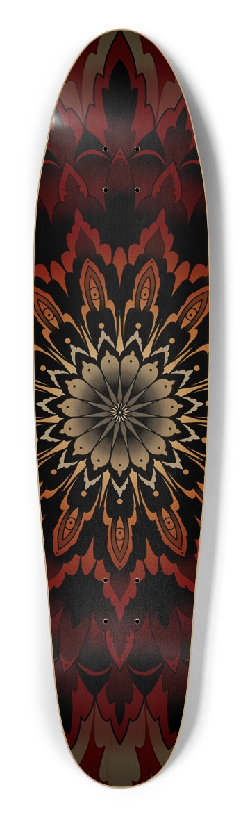 Red Mandala Longboard Longboard Shape