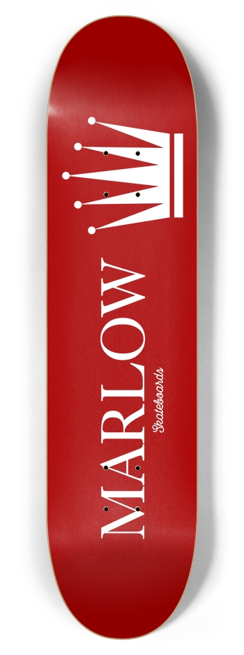 Crown Logo Deck Red/White 7-7/8 Skateboard Deck