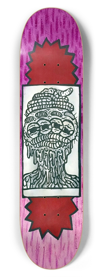 Levi Huffman Melty Maggot Head Portrait 7-3/4 Skateboard Deck