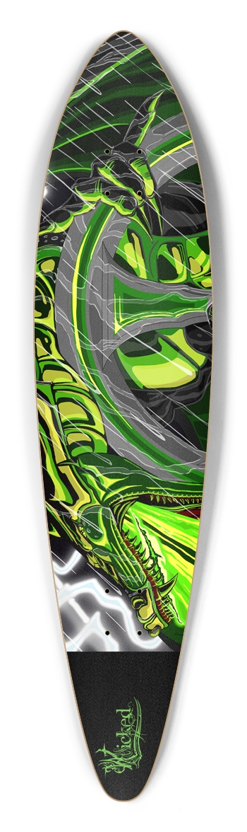 "Retribution" Pintail Longboard Deck
