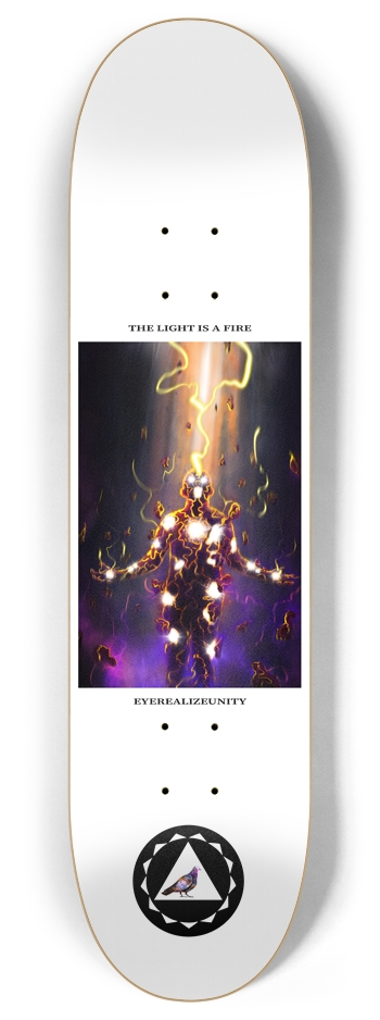 The Light Is A Fire (white) 8 Inch Skateboard Deck