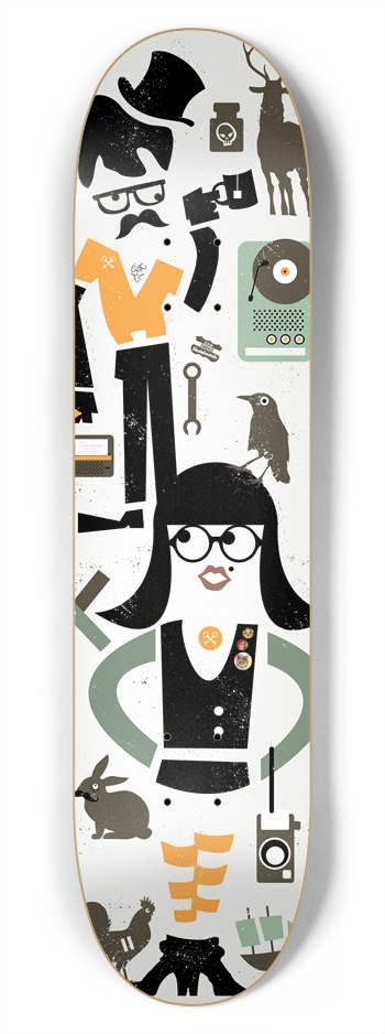Hipster Too 7-3/4 Skateboard Deck