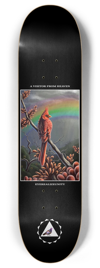 A Visitor From Heaven (black) 8 Inch Skateboard Deck