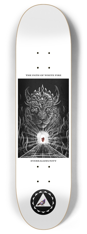 The Path Of White Fire (white) 8 Inch Skateboard Deck