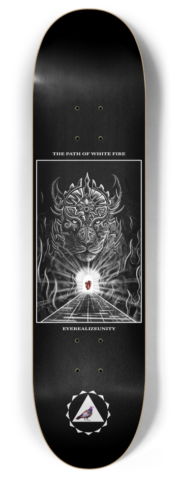 The Path Of White Fire (black) 8 Inch Skateboard Deck
