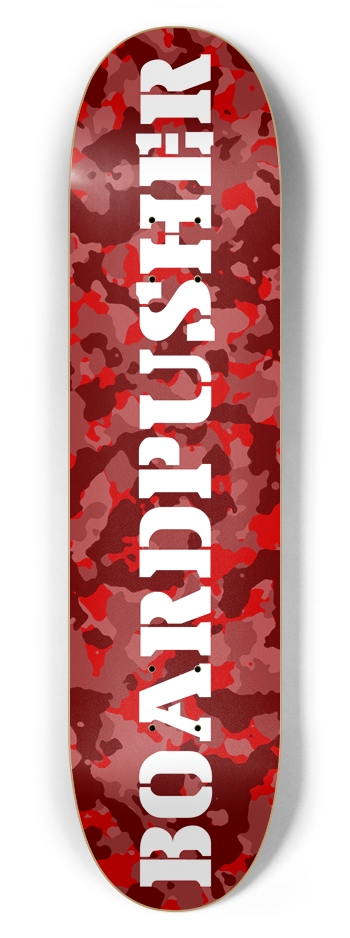 Red Camo Skateboard Deck 7-5/8 Skateboard Deck