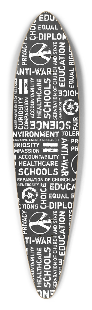 Liberal Values Longboard Pintail Longboard