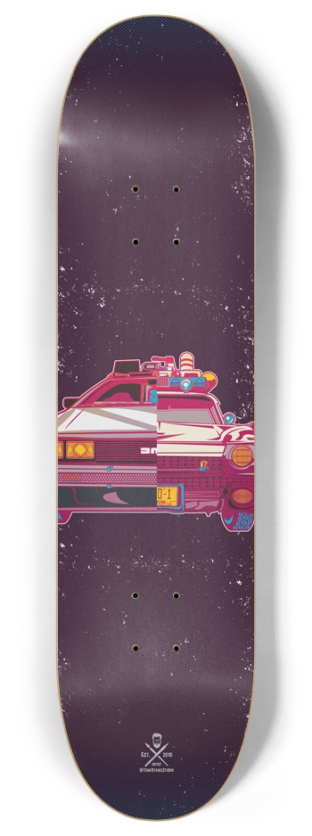 Half n Half DeLorean / Ecto 1 8 Inch Skateboard Deck