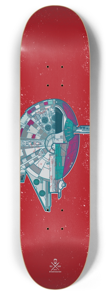 Half n Half Millennium Falcon / Slave 1 8 Inch Skateboard Deck