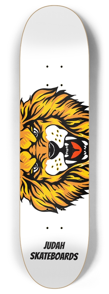 Judah Skateboards Lion head (White) 8 Inch Skateboard Deck