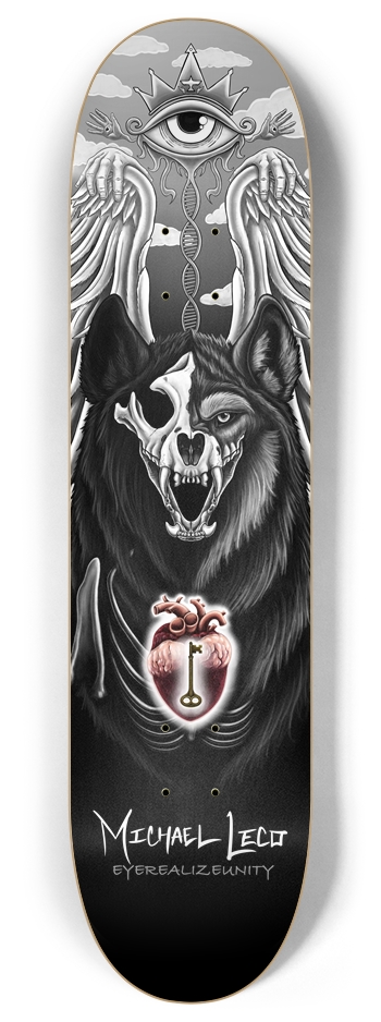 Heart Is Key  8 Inch Skateboard Deck
