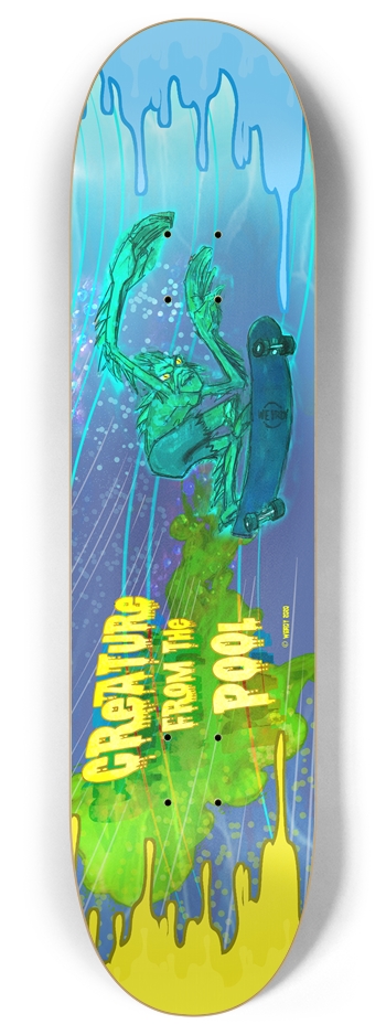 Creature from the Pool 8 Inch Skateboard Deck