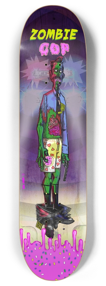 Zombie Cop 8 Inch Skateboard Deck