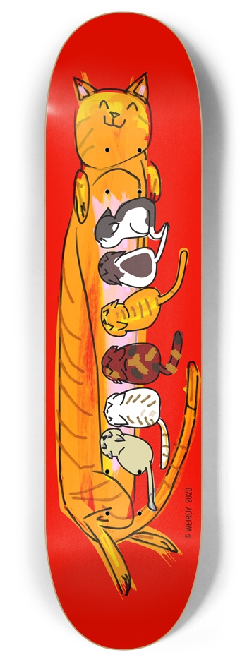 momma cat orange tabby 8 Inch Skateboard Deck