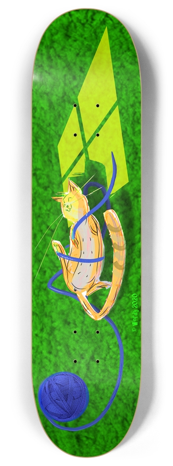 green shag cat 8 Inch Skateboard Deck