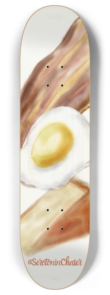 Baconeggncheese 8 Inch Skateboard Deck