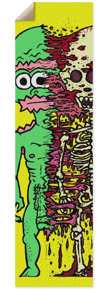 Split the guy Yellow 9 x 33 Inch Griptape