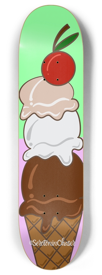 Triple Scoop 8 Inch Skateboard Deck