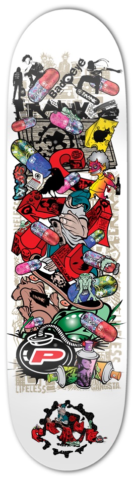 Prank Sticker Bomb 8-1/2 Skateboard Deck