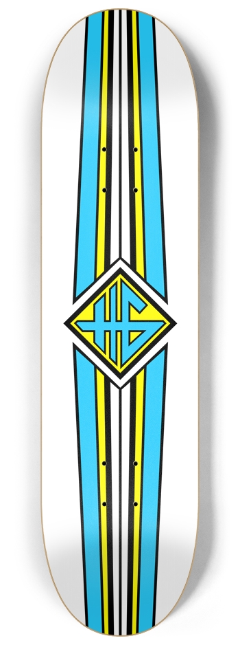 Baby Blue Racing Band 8-1/4 Skateboard Deck