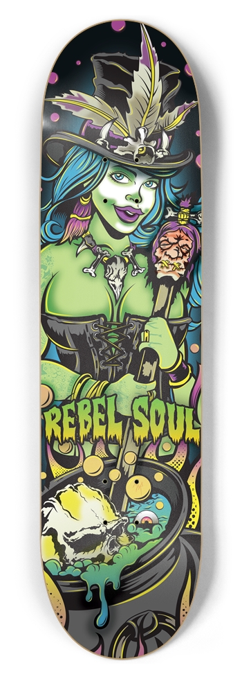 Voodoo Queen (Toxic Green Colorway) 8-1/2 Skateboard Deck