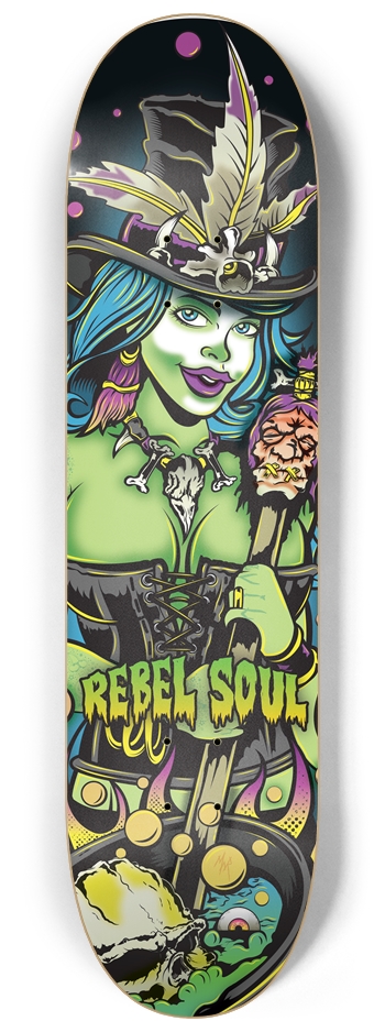 Voodoo Queen (Toxic Green Colorway) 8-1/4 Skateboard Deck