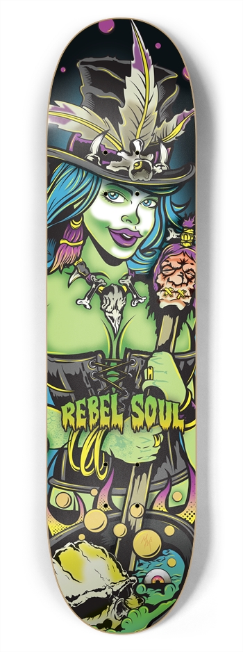 Voodoo Queen (Toxic Green Colorway) 7-3/4 Skateboard Deck