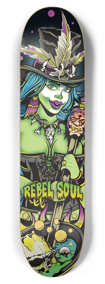Voodoo Queen (Toxic Green Colorway) 7-7/8 Skateboard Deck