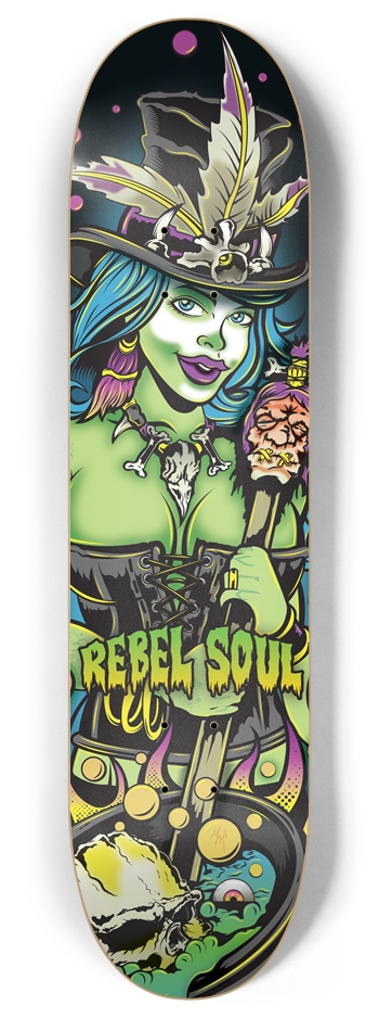 Voodoo Queen (Toxic Green Colorway) 8 Inch Skateboard Deck