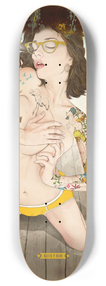 Self Portrait as a Lady No. 1 - 8" 8 Inch Skateboard Deck
