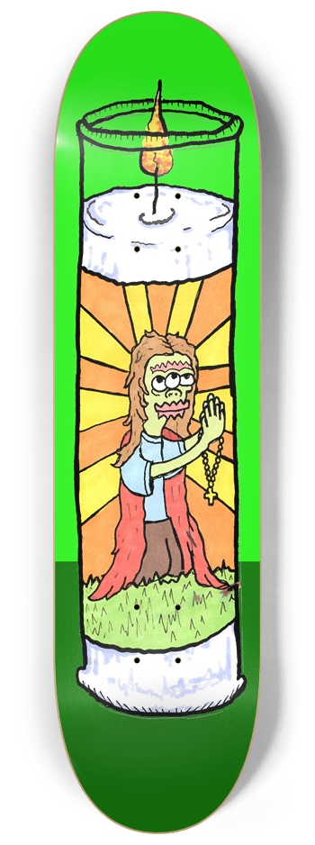 Prayer Flame Green 8-1/4 Skateboard Deck
