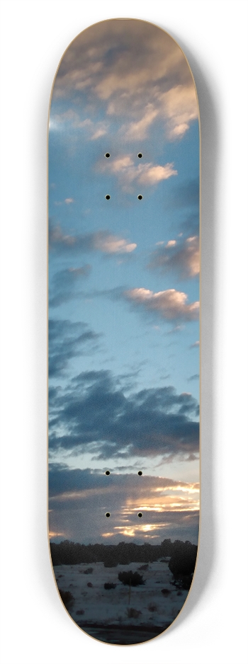 Winter sunset, size 7.75 7-3/4 Skateboard Deck