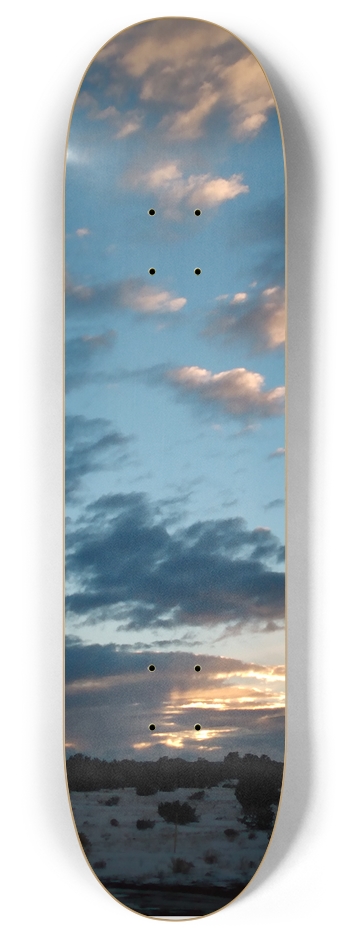 Winter sunset, size 8 8 Inch Skateboard Deck