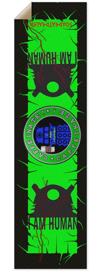 Dalek I AM Human  Caffeinate  Griptape Green 9 x 33 Inch Griptape