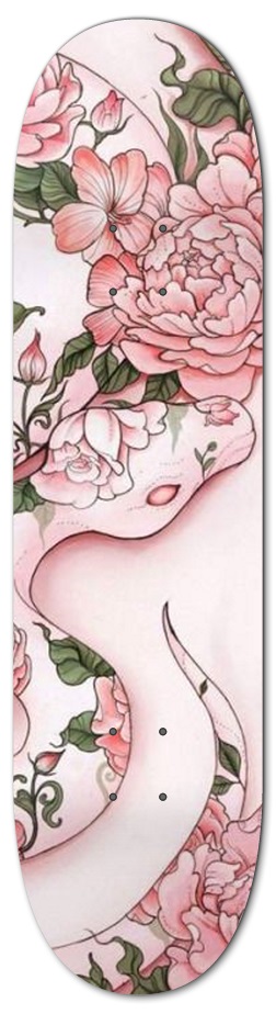 Pink White Floral Python Board 2 8 Inch Skateboard Deck