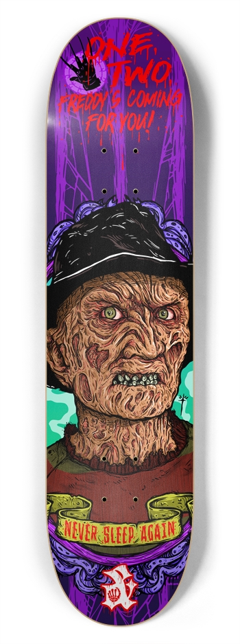 Never Sleep Again 7-3/4 Skateboard Deck