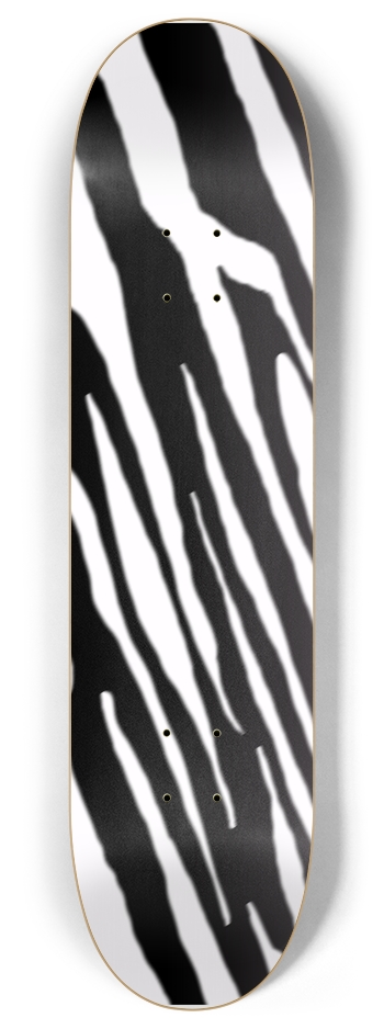 8" Inverse B+W Tiger Stripe Competition Deck 8 Inch Skateboard Deck