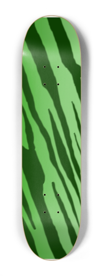 7 1/4" Double Green Tiger Stripe Competition Deck 7-1/4 Mini/Kid Skateboard