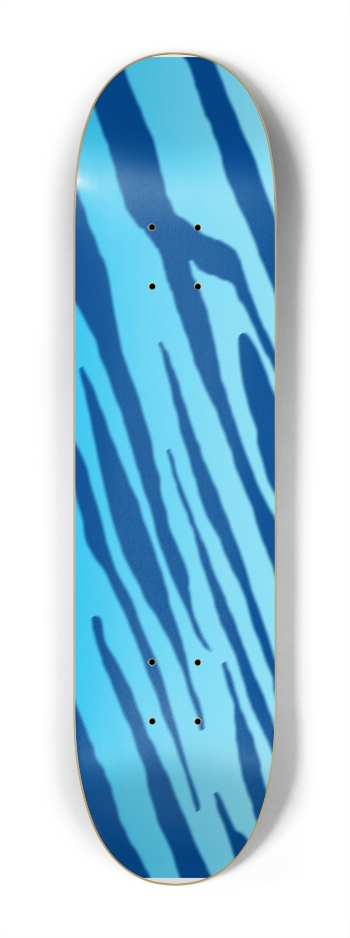 7 1/4" Double Blue Tiger Stripe Competition Deck 7-1/4 Mini/Kid Skateboard