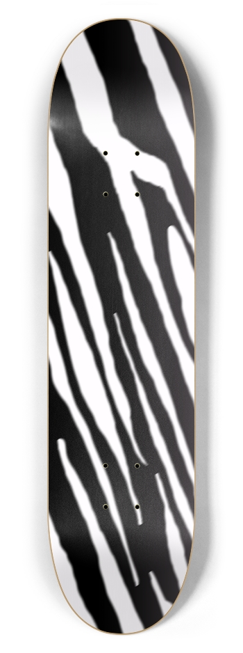 7 5/8" Inverse B+W Tiger Stripe Competition Deck 7-5/8 Skateboard Deck