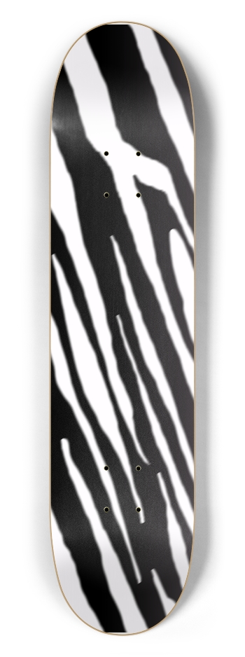 7 1/2" Inverse B+W Tiger Stripe Competition Deck 7-1/2 Skateboard Deck