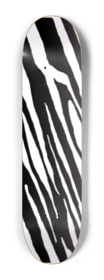 7 1/4" Inverse B+W Tiger Stripe Competition Deck 7-1/4 Mini/Kid Skateboard