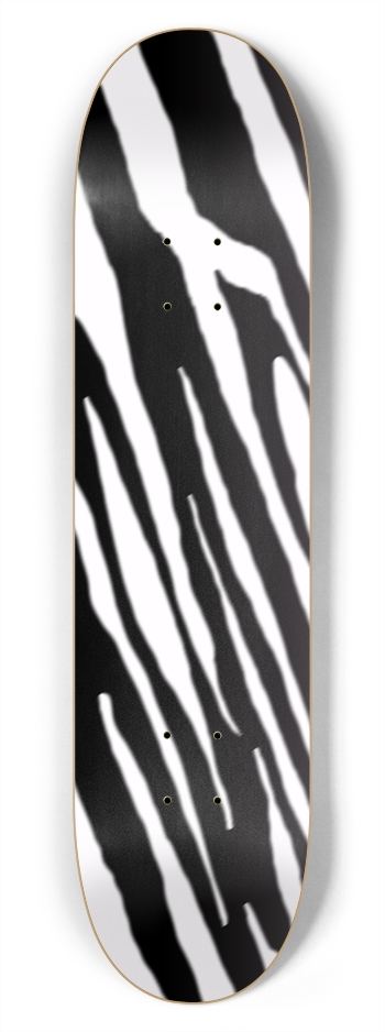 7 3/4" Inverse B+W Tiger Stripe Competition Deck 7-3/4 Skateboard Deck